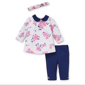 Little Me Floral Tunic Set with Headband